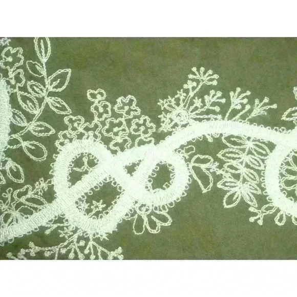 Coldwater Creek Midi Skirt Petite Small 6-8 Taupe Tan Embroidered - Picture 4 of 8